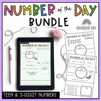 Preview of Number of the Day BUNDLE - Teen and 2-digit Numbers