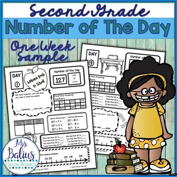 Preview of Back to School Math | Number of the Day | Number Sense Activities SAMPLE