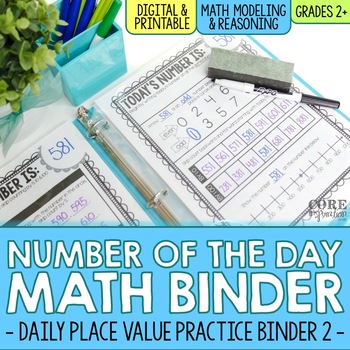 Preview of 2nd Grade Number of the Day Math Morning Work Binder 2 | Digital & Print