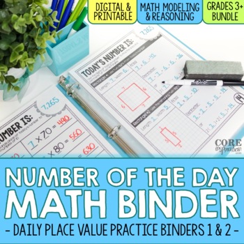 Preview of 3rd Grade Number of the Day Math Morning Work Binder BUNDLE | Digital & Print