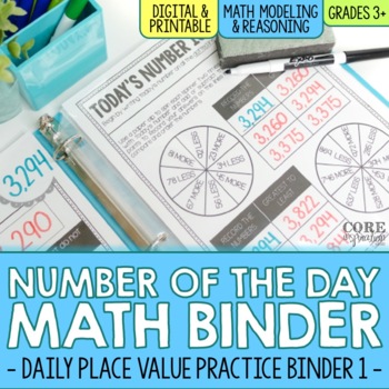 Preview of 3rd Grade Number of the Day Math Morning Work Binder 1 | Digital & Print