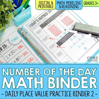 Preview of 3rd Grade Number of the Day Math Morning Work Binder 2 | Digital & Print