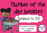 Number of the Day Booklet - Numbers to 100