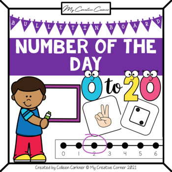 Preview of Number of the Day Bulletin Board Set Learn the Numbers 0-20 Kindergarten