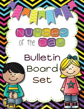 Preview of Number of the Day Bulletin Board Set: Neon and Black