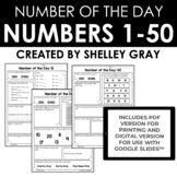 Number of the Day Daily Number Sense Activities for Numbers 1-50
