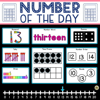 Preview of Number of the Day - Digital Learning - Number Sense 1-20 + Worksheets, Work Mats
