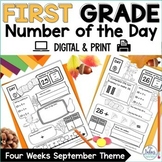 First Grade Math Number of the Day Place Value Worksheets Fall