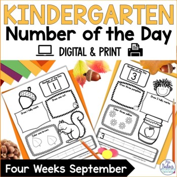 Preview of Kindergarten Number Sense Worksheets Number of the Day Activities