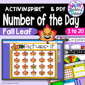 Preview of Fall Leaf Number of the Day for Promethean™ ActivInspire™ & PDF