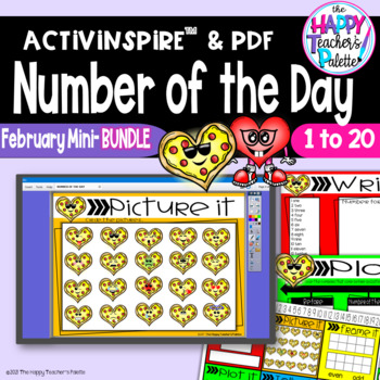 Preview of February Mini- BUNDLE Number of the Day for Promethean™ ActivInspire™ & PDF