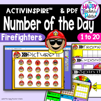 Preview of Firefighters Number of the Day for Promethean™ ActivInspire™ & PDF