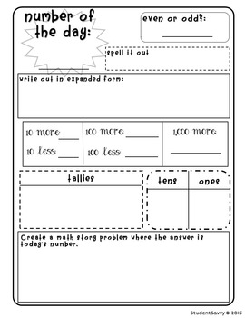 Free Number of the Day Printable - Free Printable for Primary Elementary