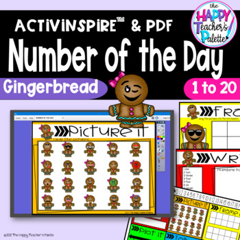 Preview of Gingerbread Number of the Day for Promethean™ ActivInspire™ & PDF