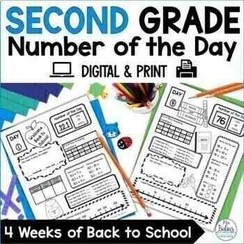 Preview of Second Grade Math Place Value Practice Number of the Day