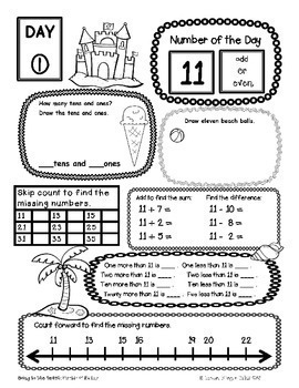 First Grade Summer Math Activities Place Value Worksheets Summer June