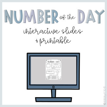 Preview of Number of the Day Google Slides and Printable | Math Centers