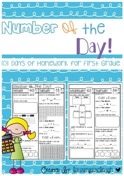 Preview of Number of the Day Homework Journal