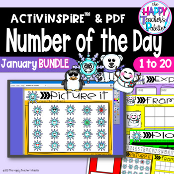 Preview of January BUNDLE Number of the Day for Promethean™ ActivInspire™ & PDF