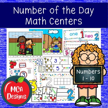 Preview of Number of the Day Math Centers Numbers 1 to 10