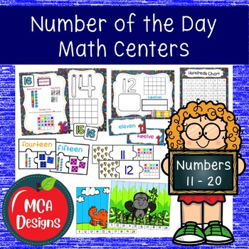Preview of Number of the Day Math Centers Numbers 11 to 20