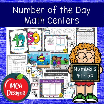 Preview of Number of the Day Math Centers Numbers 41 to 50
