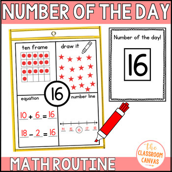 Preview of Number of the Day Math Routine Template, Number Sense and Place Value