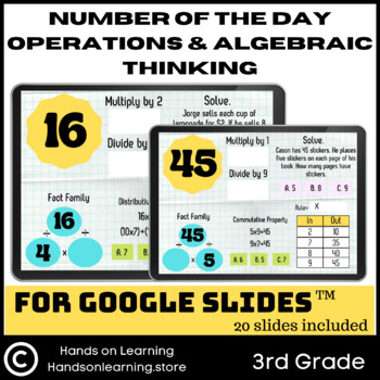 Preview of Number of the Day Multiplication and Division for Google Slides