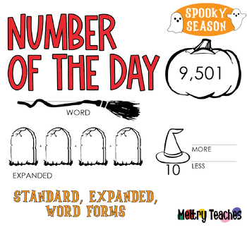 Preview of Number of the Day [Number Forms] | Halloween Worksheets