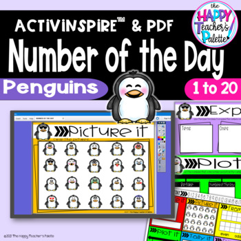 Preview of Penguins Number of the Day for Promethean™ ActivInspire™ & PDF