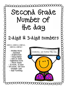 Preview of Number of the Day - Second Grade (10 different templates)