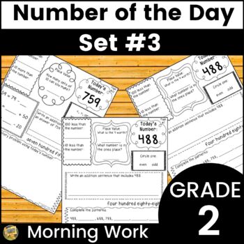 Preview of Morning Work Grade 2 Number Sense - Number of Day!  Set #3