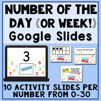 Preview of Number of the Day Set Morning Meeting- Digital - Google Slides - SONGS INCLUDED