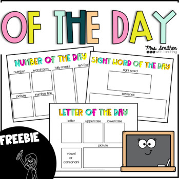 Preview of Number of the Day, Sight Word of the Day, Letter of the Day {DIGITAL} {FREE}