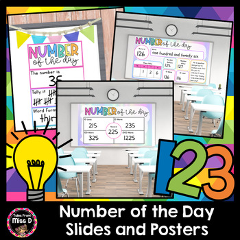 Preview of Number of the Day Slides, Posters and Worksheets