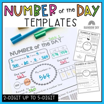 Preview of Number of the Day Templates / Number Sense and place value to 6 digit numbers