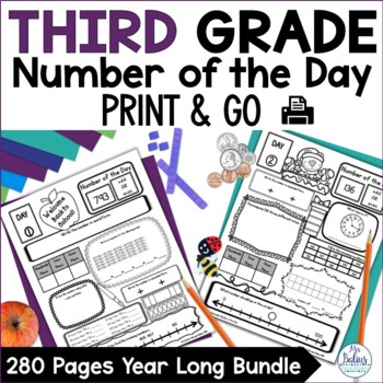 Preview of Third Grade Math Number of the Day  Bundle
