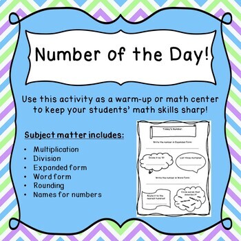 Preview of Number of the Day (Upper Elementary)