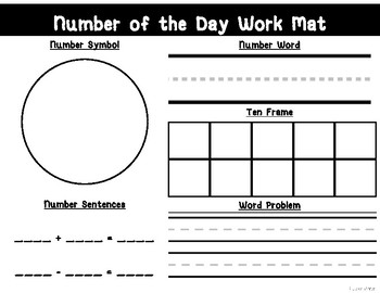 Preview of Number of the Day Work Mat