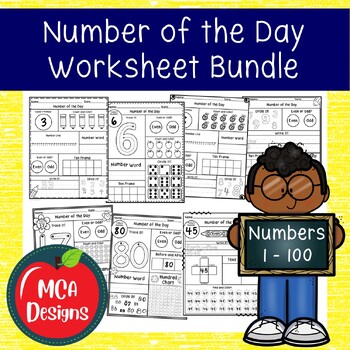Preview of Number of the Day Worksheet Bundle