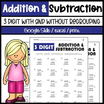 Preview of Number of the Day Worksheets | 3-Digit Addition and Subtraction With Regrouping