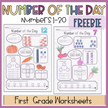Preview of Number of the Day Worksheets Place Value FREEBIE