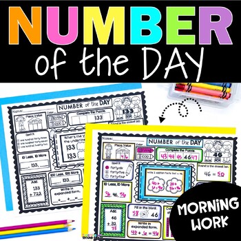 Preview of Number of the Day Worksheets for 2nd Grade 1st Grade Math Daily Morning Work
