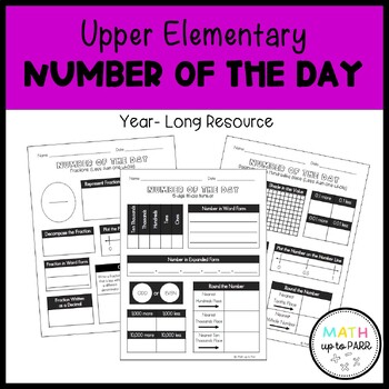 Preview of Number of the Day Worksheets- Math Test Prep- End of the Year Activities 