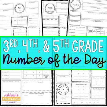 Preview of Number of the Day for 3rd, 4th, & 5th Grades | Print and Digital