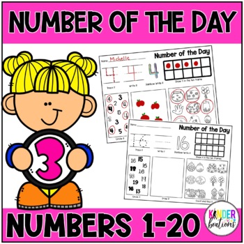 Preview of Number of the Day for Numbers 1 to 20 | Kindergarten Math Number Sense