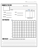Number of the Day with Addition Fact Practice (Handwriting