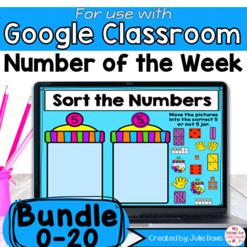 Preview of Number of the Week 0-20 Activities Google Classroom BUNDLE