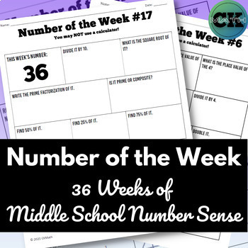 Preview of Number of the Week - 36 Weeks of Middle School Number Sense and Mental Math