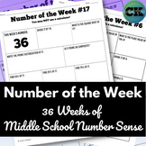 Number of the Week - 36 Weeks of Middle School Number Sens